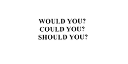 WOULD YOU?  COULD YOU?  SHOULD YOU? trademark