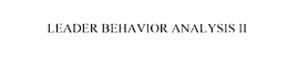 LEADER BEHAVIOR ANALYSIS II trademark