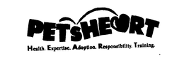 PETSHEART HEALTH.  EXPERTISE.  ADOPTION.  RESPONSIBILITY.  TRAINING. trademark