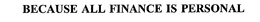 BECAUSE ALL FINANCE IS PERSONAL trademark