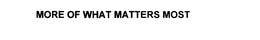 MORE OF WHAT MATTERS MOST trademark