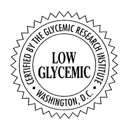 CERTIFIED BY THE GLYCEMIC RESEARCH INSTITUTE LOW GLYCEMIC WASHINGTON, D.C. trademark