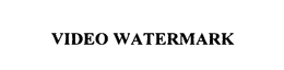VIDEO WATERMARK trademark