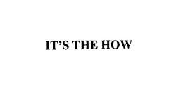 IT'S THE HOW trademark