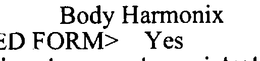 BODY HARMONIX trademark