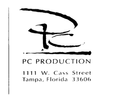 ONE SOURCE... ONE SOLUTION PC PC PRODUCTION 1111 W. CASS STREET TAMPA, FLORIDA 33606 trademark