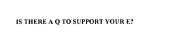 IS THERE A Q TO SUPPORT YOUR E? trademark