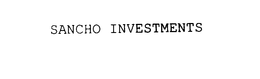 SANCHO INVESTMENTS trademark