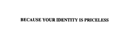 BECAUSE YOUR IDENTITY IS PRICELESS trademark