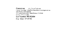 CANCERVAX trademark