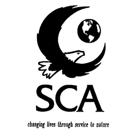 SCA CHANGING LIVES THROUGH SERVICE TO NATURE trademark