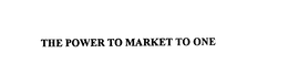 THE POWER TO MARKET TO ONE trademark