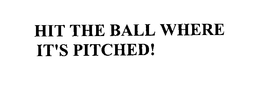 HIT THE BALL WHERE IT'S PITCHED! trademark