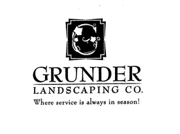 GRUNDER LANDSCAPING CO.  WHERE SERVICE IS ALWAYS IN SEASON! trademark
