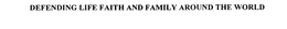 DEFENDING LIFE FAITH AND FAMILY AROUND THE WORLD trademark