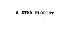 5 STAR FLORIST trademark