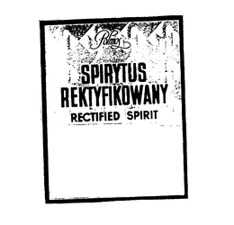 SPIRYTUS REKTYFIKOWANY RECTIFIEDSPIRIT trademark