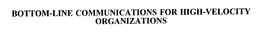 BOTTOM-LINE COMMUNICATIONS FOR HIGH-VELOCITY ORGANIZATIONS trademark