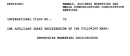 ENTERPRISE MARKETING ARCHITECTURE trademark