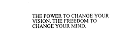 THE POWER TO CHANGE YOUR VISION. THE FREEDOM TO CHANGE YOUR MIND. trademark