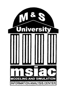 M & S UNIVERSITY MSIAC MODELING AND SIMULATION INFORMATION ANALYSIS CENTER trademark