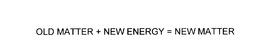 OLD MATTER + NEW ENERGY = NEW MATTER trademark