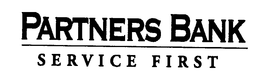 PARTNERS BANK SERVICE FIRST trademark