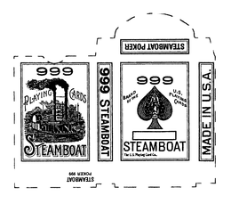 999 PLAYING CARDS STEAMBOAT 999 STEAMBOAT 999 STEAMBOAT BRAND OF THE U.S. PLAYING CARDS STEAMBOAT POKER STEAMBOAT POKER 999 THE U.S. PLAYING CARD CO. MADE IN U.S.A. trademark