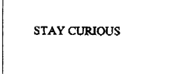 STAY CURIOUS trademark