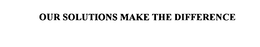 OUR SOLUTIONS MAKE THE DIFFERENCE trademark