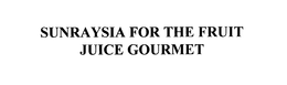 SUNRAYSIA FOR THE FRUIT JUICE GOURMET trademark