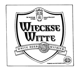 DE RIDDER MAASTRICHT SINCE 1857 WIECKSE WITTE WHITE BEER WITBIER MEDAILLE D'OR AMSTERDAM 1992 trademark