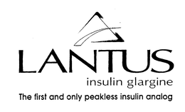 LANTUS INSULIN GLARGINE THE FIRST AND ONLY PEAKLESS INSULIN ANALOG trademark