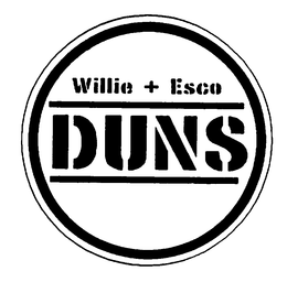 WILLIE + ESCO DUNS trademark