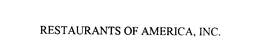 RESTAURANTS OF AMERICA trademark