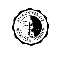 PARK UNIVERSITY PARKVILLE MISSOURI FIDES ET LABOR 1875 trademark