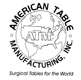 ATM AMERICAN TABLE MANUFACTURING, INC. SURGICAL TABLES FOR THE WORLD trademark
