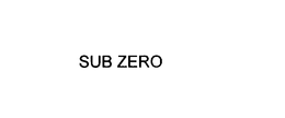 SUB ZERO trademark