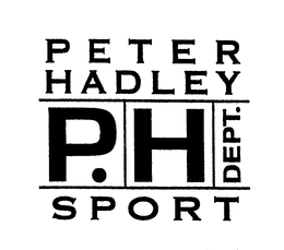 P E T E R H A D L E Y P. H DEPT. S P O R T trademark