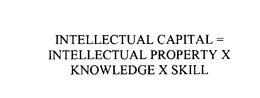 INTELLECTUAL CAPITAL = INTELLECTUAL PROPERTY X KNOWLEDGE X SKILL trademark