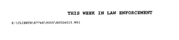 THIS WEEK IN LAW ENFORCEMENT trademark