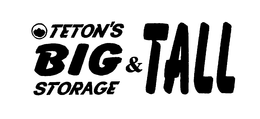TETON'S BIG & TALL STORAGE trademark