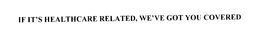 IF IT'S HEALTHCARE RELATED, WE'VE GOT YOU COVERED trademark