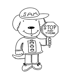 SAM STOP AND THINK trademark