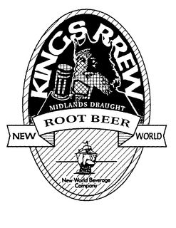 KINGS BREW MIDLANDS DRAUGHT NEW ROOT BEER WORLD NEW WORLD BEVERAGE COMPANY trademark
