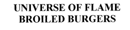 UNIVERSE OF FLAME BROILED BURGERS trademark