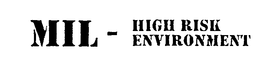 MIL - HIGH RISK ENVIRONMENT trademark