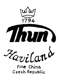 THUN HAVILAND 1794 FINE CHINA CZECH REPUBLIC trademark