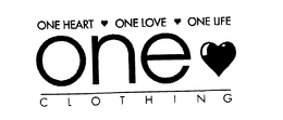 ONE HEART ONE LOVE ONE LIFE ONE CLOTHING trademark
