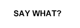SAY WHAT? trademark